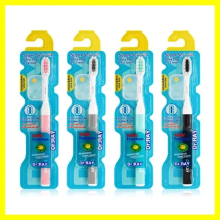 Dr.ray Toothbrush Super Soft Silk D59 1pc [Random Colors] แปรงสีฟัน หัวแปรงขนาดเล็กและขอบบางลง.