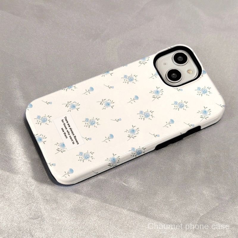 เคสโทรศัพท์มือถือ ฟิล์มสองชั้น ลายดอกไม้ ขนาดเล็ก สําหรับ Iphone 14Promax 13 2 in 1 xr 11Pro 12Promax 7JYV