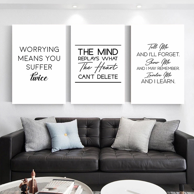 (พร้อมกรอบ) โปสเตอร์ติดผนัง ศิลปะ แรงจูงใจ มินิมอล ตกแต่ง บวก พลังงาน คําพูด ภาพวาด คําคม สีดํา และสีขาว ตกแต่งบ้าน - รูปที่ 4