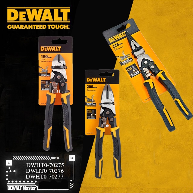 DEWALT คีมปากแหลม,ปากจระเข้,ตัดลวดตัดสายไฟ ดีวอลท์คีมปากแหลม รุ่น DWHT0-70276,DWHT 70275,DWHT 70277