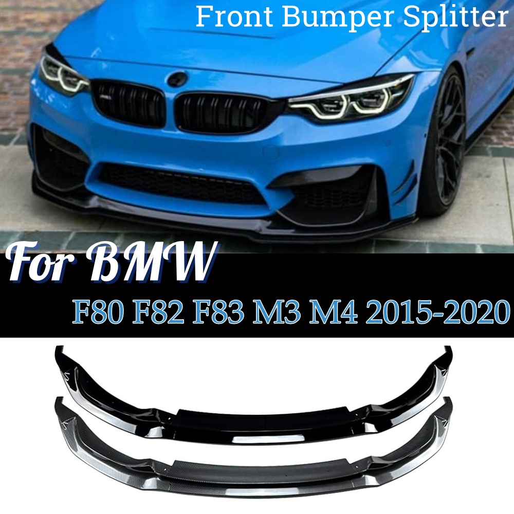 ชุดสปอยเลอร์กันชนหน้ารถยนต์ สีดําวาว สําหรับ BMW 3 Series M3 F80 4 Series M4 F82 F83 2015-2020