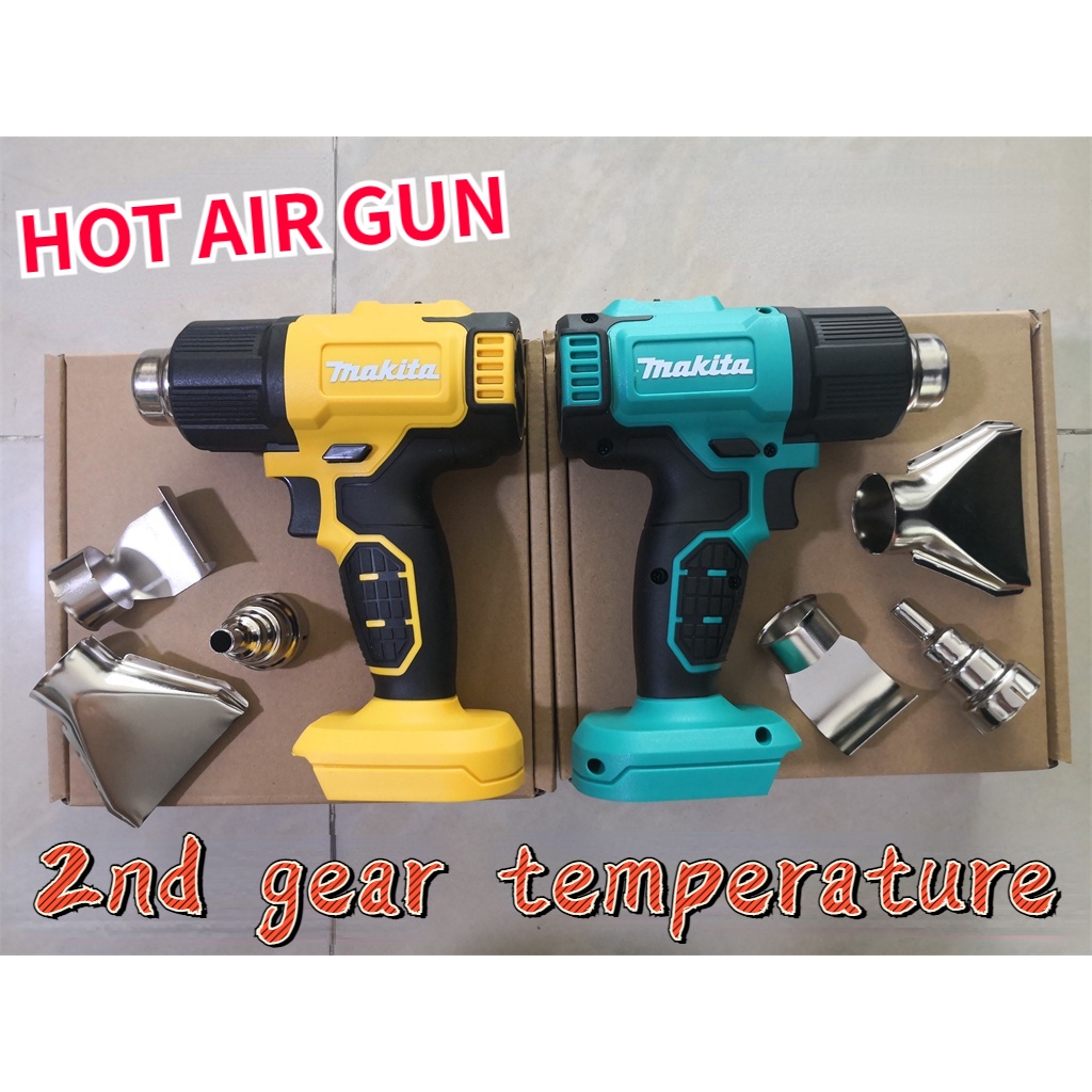 ใหม่ พร้อมส่ง ปืนเป่าลมร้อนไร้สาย 18V ปรับอุณหภูมิได้ สองความเร็ว ปรับได้ ชาร์จซ้ําได้ อุณหภูมิลิเธียม ปรับได้ พร้อมหัวฉีด 3 หัว สําหรับ Makita