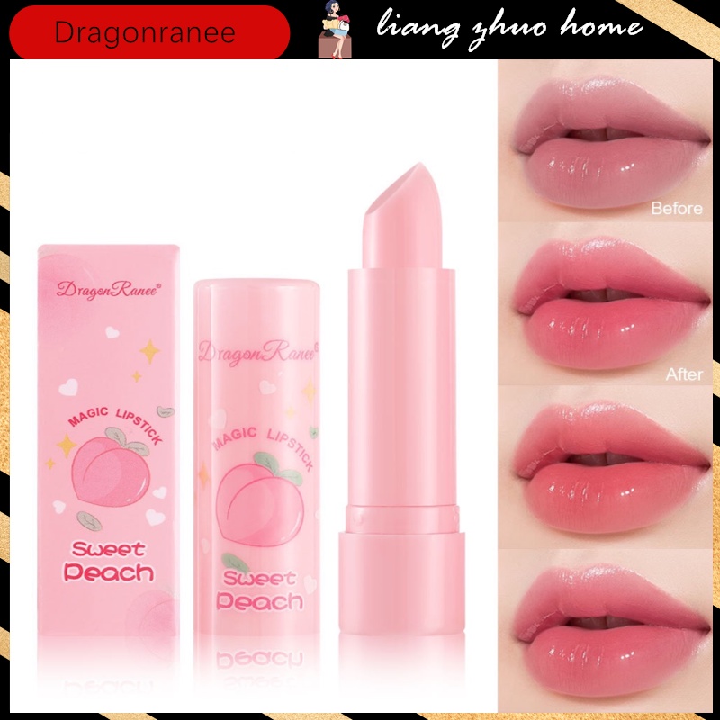 Dragon Ranee ลิปสติก ลิปบาล์ม คริสตัล เปลี่ยนสีตามอุณหภูมิ สีชมพูพีช เจลลี่ เด็กผู้หญิง ลิปบาล์ม เปลี่ยนสี ลิปสติก ดูแลริมฝีปาก ความงาม แต่งหน้า เครื่องสําอาง 1 ชิ้น