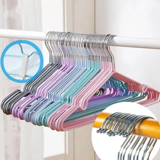 [ขายดี!!] ไม้แขวนเสื้อ ไม้แขวนสแตนเลส เคลือบซีลีโคนกันลื่น ขนาด40cm*20cm