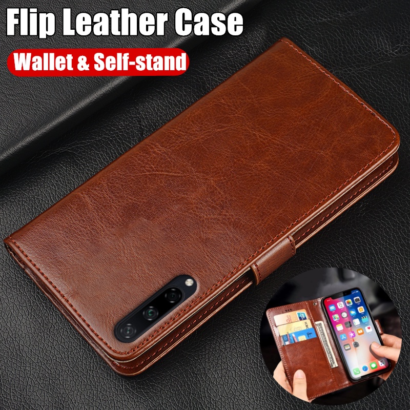 สําหรับ Huawei Y8P AQM-LX1 พรีเมี่ยมหนัง Flip Folio กระเป๋าสตางค์พร้อมผู้ถือบัตร Self-stand ฝาครอบกั