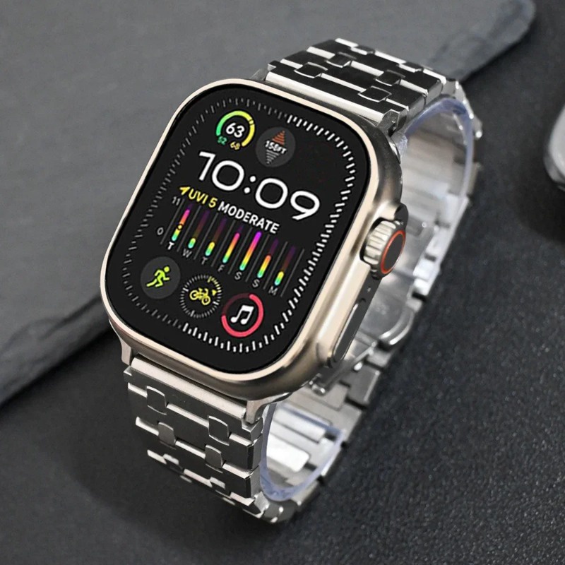 สายนาฬิกาข้อมือ สเตนเลส โลหะ หรูหรา สําหรับ iWatch 9 Ultra 2 49 มม. 41 45 มม. iWatch Series 9 8 7 6 SE 40 42 44 มม.