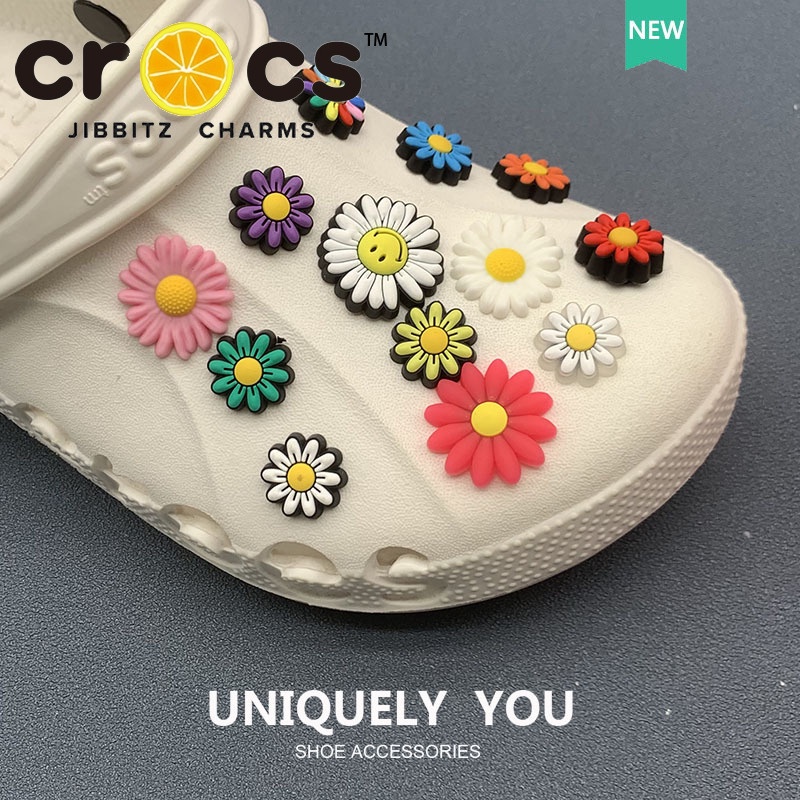 Crocs jibbitz charms บักเกิลติดรองเท้า รูปดอกเดซี่ เครื่องประดับแฟชั่น