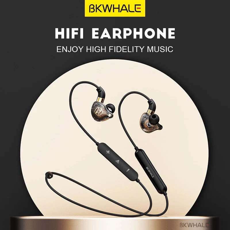 Bkwhale BX-02 กีฬาวิ่งหูฟัง HiFi หูฟังแบบมีสายบลูทูธ 5.0 หูฟังพร้อมไมโครโฟนชุดฟังเบสหนักแน่น