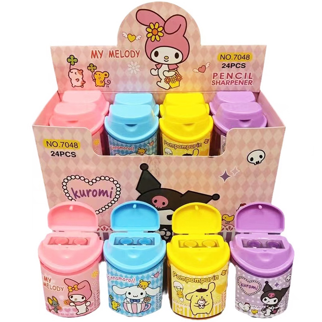 กบเหลาดินสอ แบบสองรู ลายการ์ตูน Sanrio อุปกรณ์เครื่องเขียน สําหรับนักเรียน WJ473