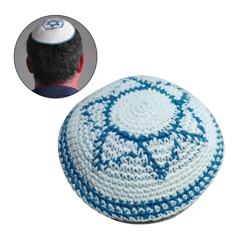 Lu Modern Unisex Kippah Hat หมวกผ้าฝ้ายสีขาวสําหรับชุดแฟชั่นชาวยิว