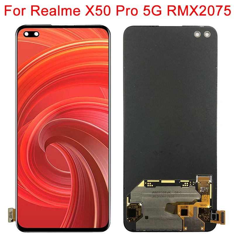 อะไหล่หน้าจอสัมผัส LCD สําหรับ Realme X50 Pro Display 6.44 นิ้ว Oppo Realme X50 Pro 5G RMX2075 RMX2071 RMX2076