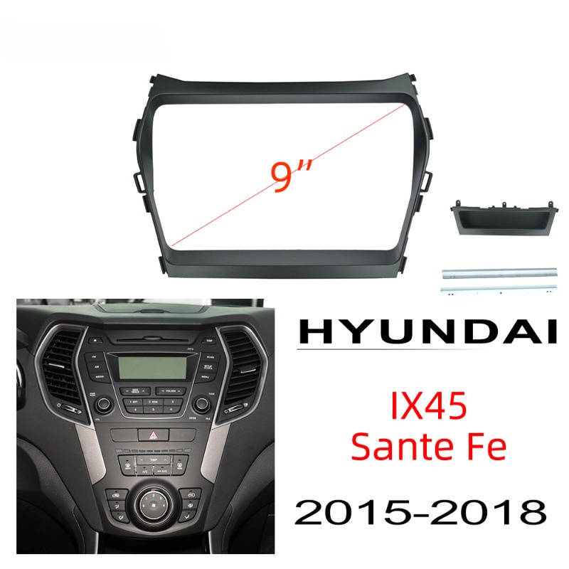 Lt แผงวิทยุสเตอริโอรถยนต์ 9 นิ้ว สําหรับ Hyundai IX45 Santa Fe 2015-2018 android fascia 2din
