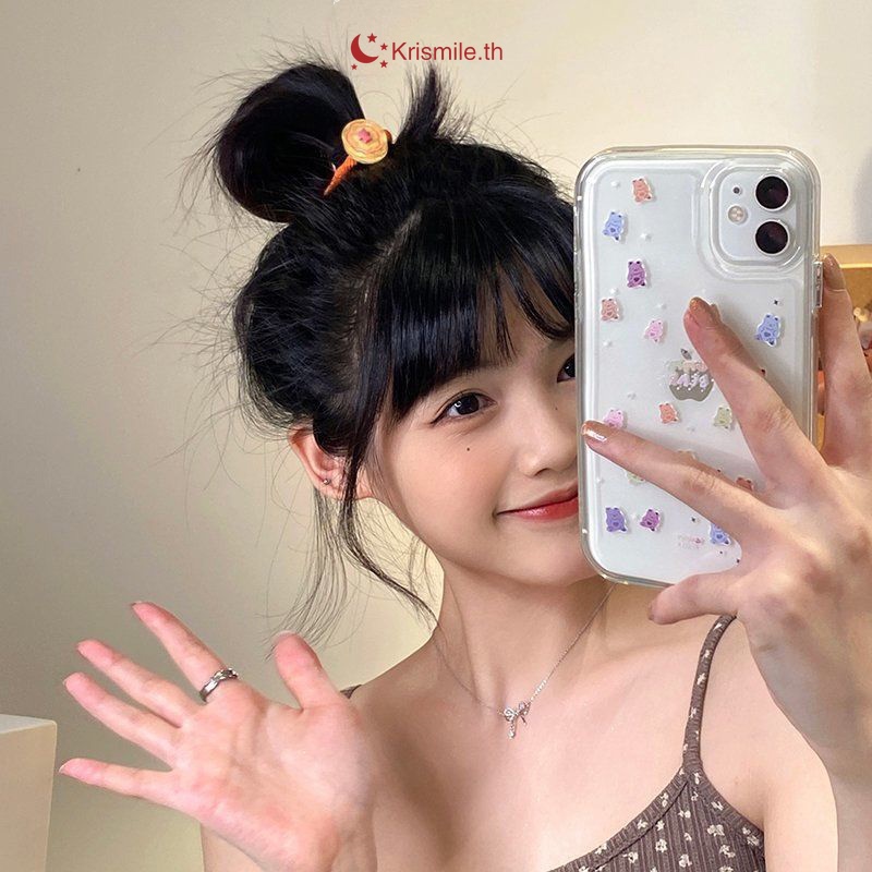 COD-ในไทย ยางรัดผมหางม้า ดอกไม้สีแคนดี้ น่ารักหวาน ความยืดหยุ่นสูง insสไตล์เกาหลี นักเรียนสำหรับผู้หญิง-Krismile.th
