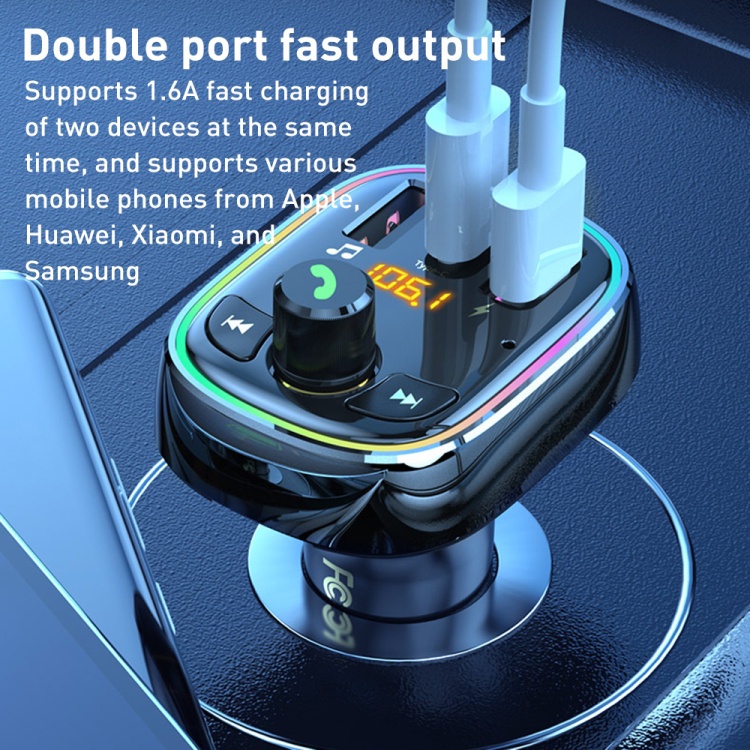 WEKOME WP-C39 Car Charger with Bluetooth - ที่ชาร์จในรถ แบบ USB 2 พอร์ต Type-c 1 พอร์ต