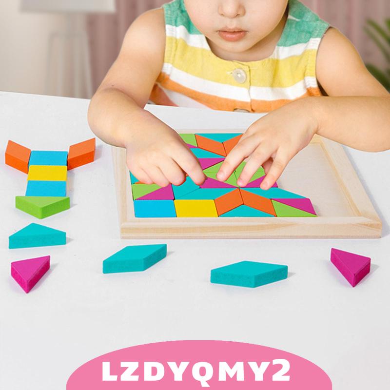 [Lzdyqmy2] ชุดบอร์ดไม้ปริศนา รูปแทนแกรม ของเล่นเสริมการเรียนรู้เด็ก