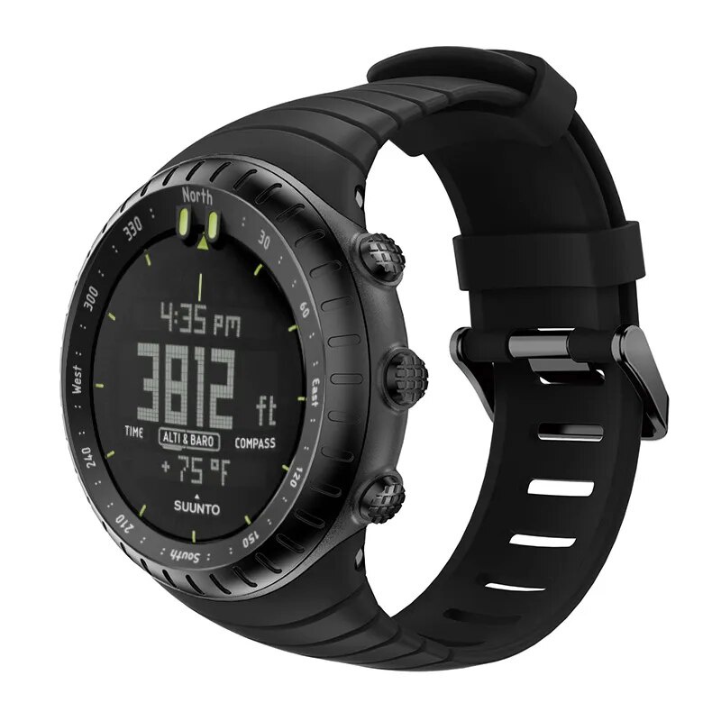สายนาฬิกาข้อมือ ซิลิโคนนิ่ม พร้อมตะขอโลหะ แบบเปลี่ยน สําหรับ Suunto Core Smartwatch