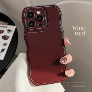 เคสโทรศัพท์มือถือ ซิลิโคน tpu ขอบหยัก สีพื้น สไตล์วินเทจ สําหรับ iphone 11 12 13 14 15 16 17 pro max plus