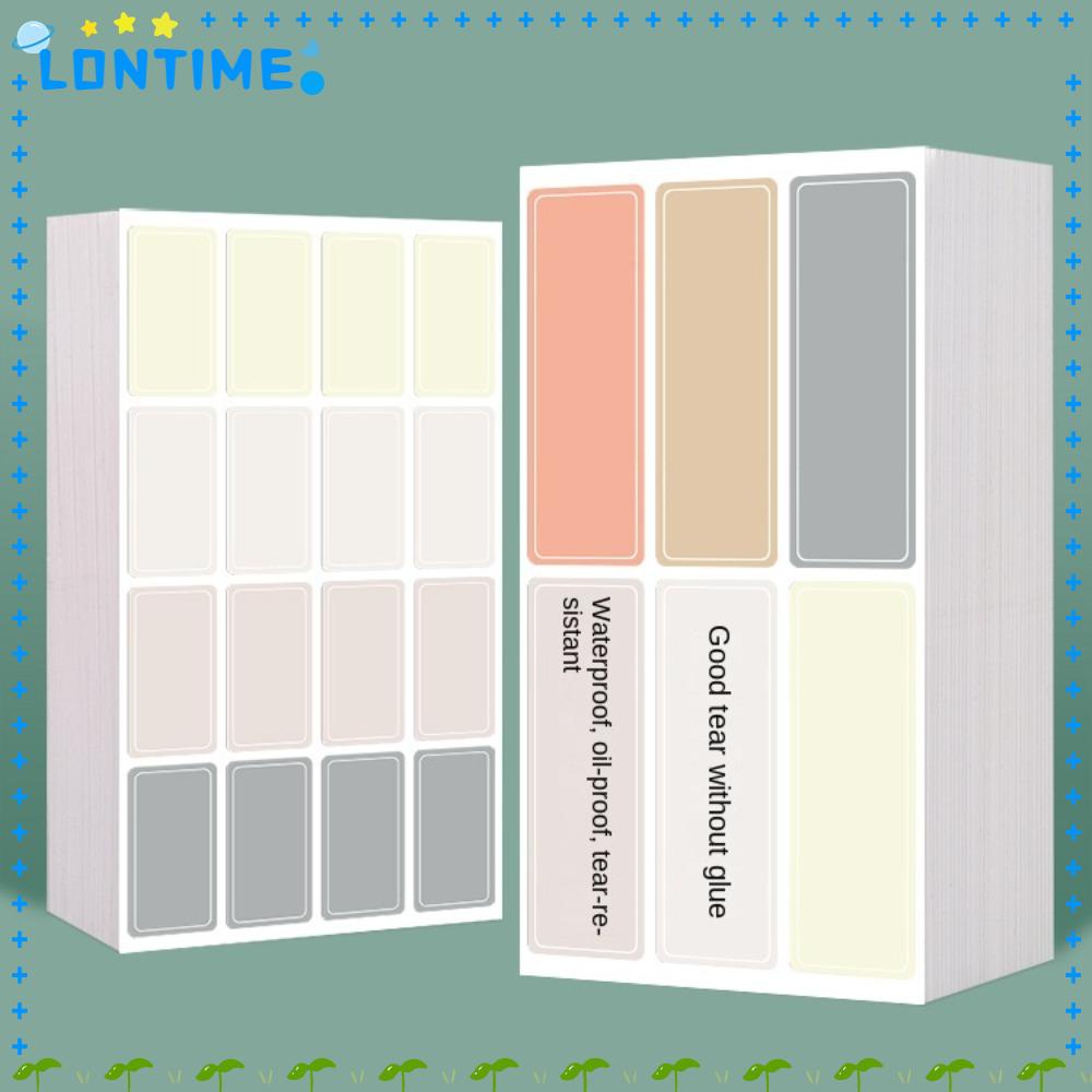 Lontime สติกเกอร์ป้ายชื่อ ทรงสี่เหลี่ยมผืนผ้า มีกาวในตัว หลากสี 2 ขนาด
