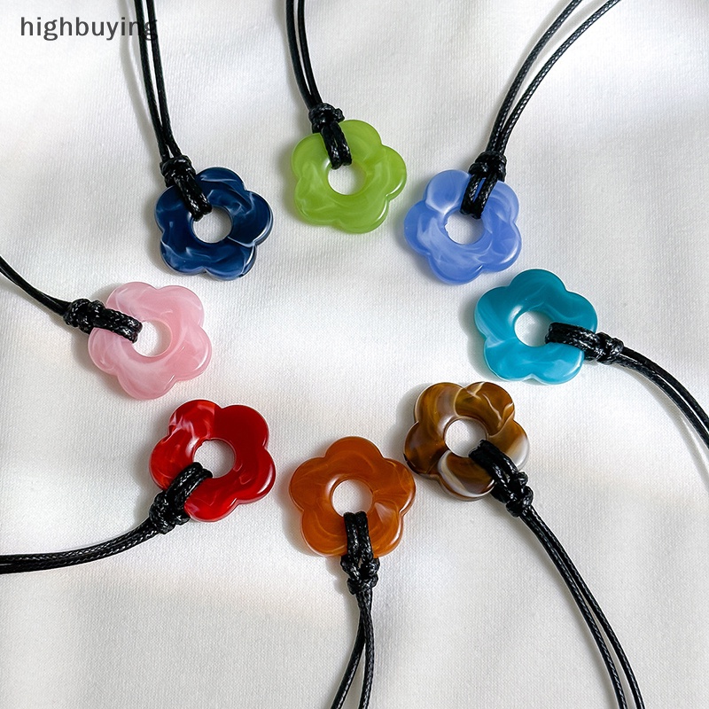 [highbuying] สร้อยคอโซ่ จี้รูปดอกไม้ห้ากลีบ เครื่องประดับสตรี