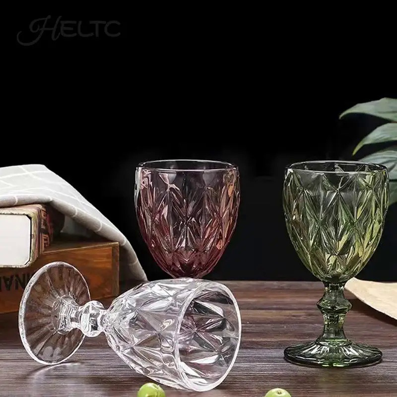 Retro Imitation Glass European Plastic Wine Glass Wine Glass Goblet Retro Red Wine Goblet Carved Emb