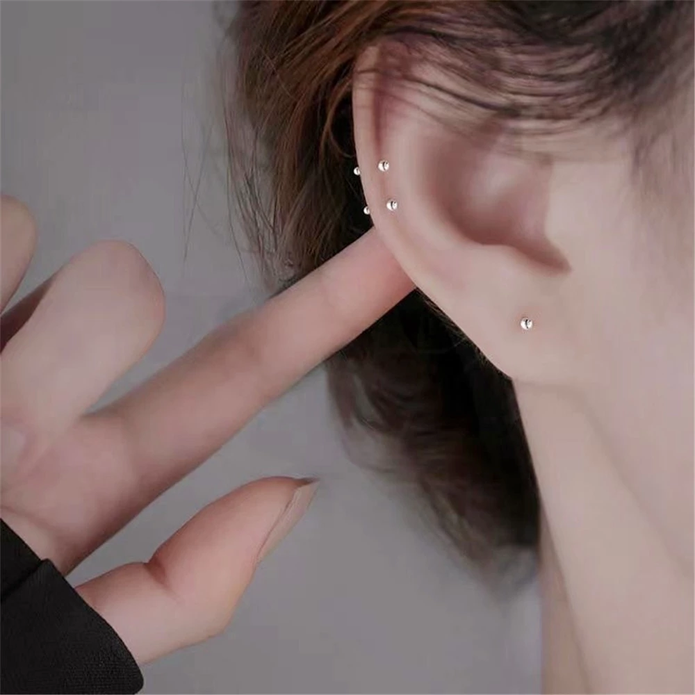 A Hello Girl ต่างหูลูกปัดทรงกลม ขนาดเล็ก สไตล์เกาหลี thumbnail 4