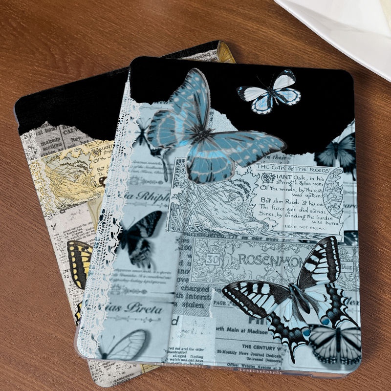 เคสซิลิโคน Tpu ลายการ์ตูนผีเสื้อ กันตก สําหรับ iPad Air4 Air5 iPad Pro11 Air1 2 gen5 gen6 9.7 iPad Air 3 Pro 2017 10.5 Gen9 8 7 iPad Gen 10 2022 10.9