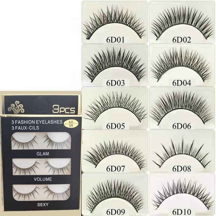 3D ขนตาปลอม ขนตาปลอมธรรมชาติ ขนตา ขนมิงค์ แบบธรรมชาติ 3 คู่ Eyelashes