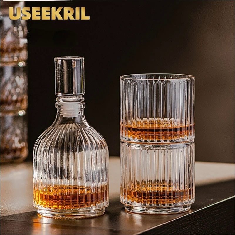 Creative Whiskey Glass Stackable Whiskey Glass Set European Style Wine Glass Bartender Tools Bar Acc