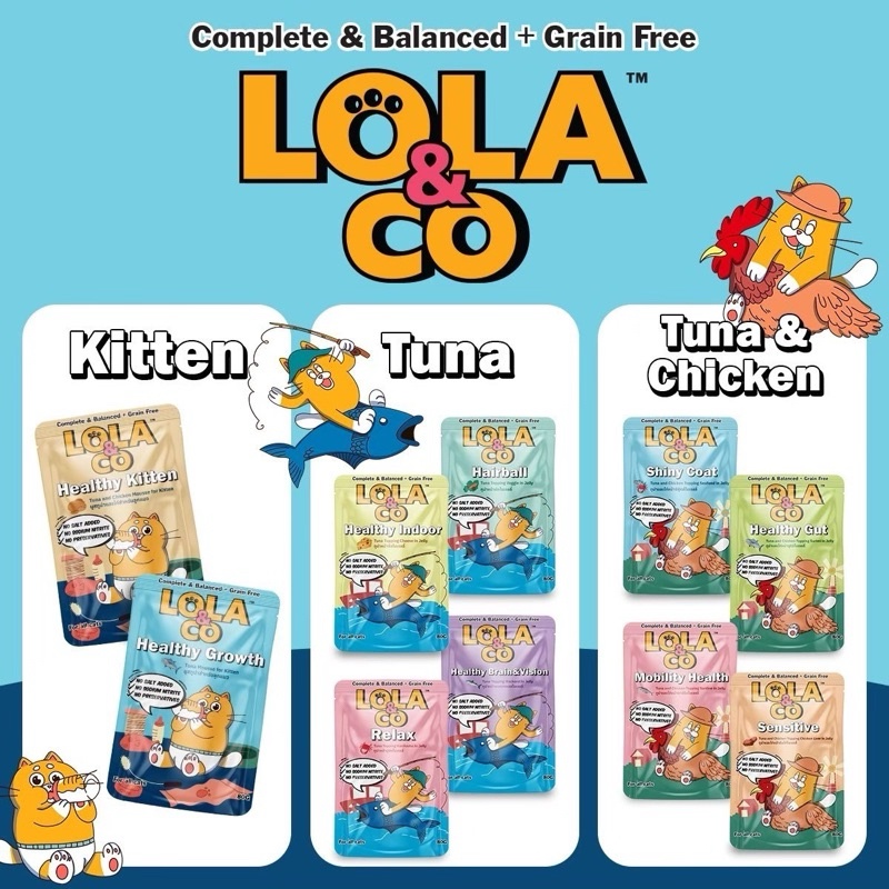 ราคายกโหล 12ซอง อาหารเปียกแมว LOLA@CO สำหรับลูกแมวและแมวโต
