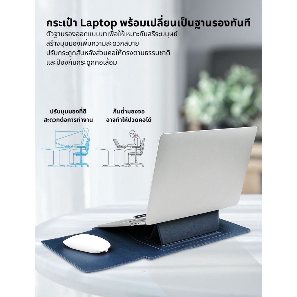 กระเป๋าโน๊ตบุ๊ค 3 in 1 เคสโน๊ตบุ๊ค เคสหนังใส่โน๊ตบุ๊ค ซองหนัง เคสหนัง PU Laptop bag Macbook