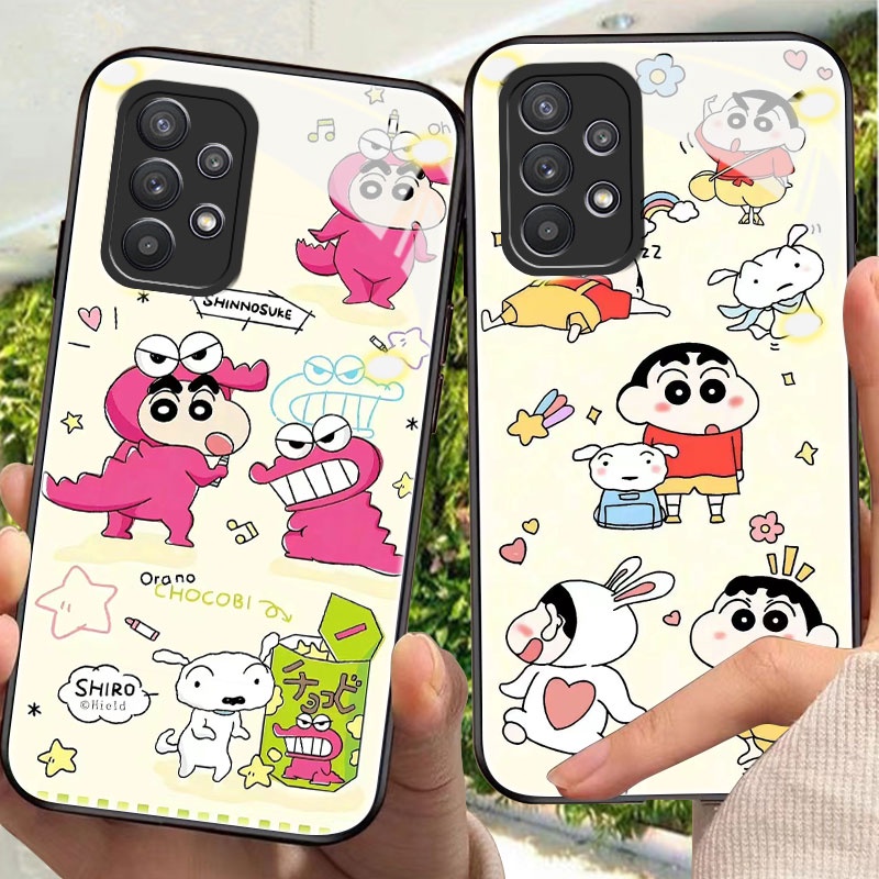 Dmy เคสกระจกนิรภัย ลายการ์ตูนอนิเมะ สําหรับ samsung a41 a6 a50 a52s a52 a32 a60 a73 a70s a51 a70 a54 a7 a42 a71 a7 a33 a34 a53 a50s a72 4g 5g plus 2018