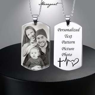 Meaeguet สร้อยคอสเตนเลส จี้รูปข้อความ แกะสลักรูปสุนัข