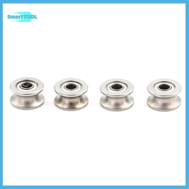 UTZN> 4PCS 4*13*7MM 624UU HCS U Groove Guide Pulley Rail Bearings ล้อใหม่