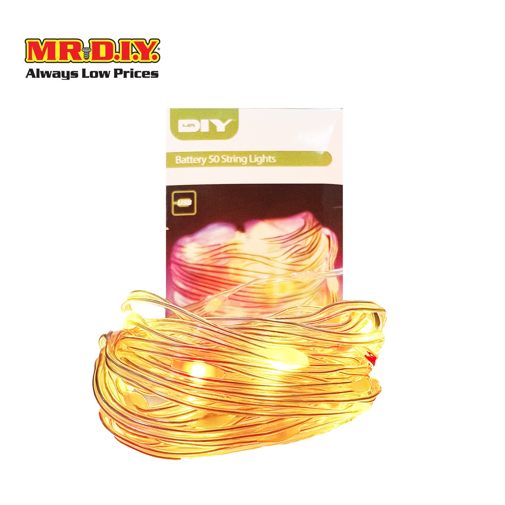 มิสเตอร์. ดี.ไอ.วาย ไฟตกแต่ง ไฟ LED 50 ดวง แบบ USB พร้อมรีโมท สําหรับตกแต่งบ้าน ตกแต่งสวน ยาว 8 เมตร