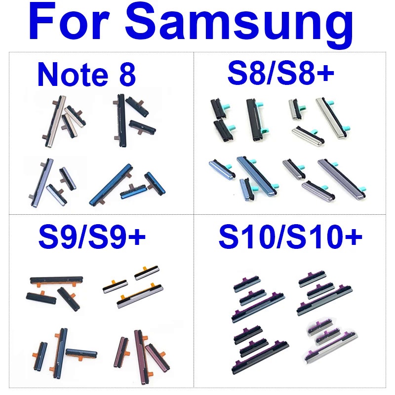 ปุ่มเปิด / ปิด และปุ่มปรับระดับเสียง สําหรับ Samsung Galaxy S8 S9 S10 Plus + ปุ่มด้านข้าง Bixby สําหรับ Samsung Note 8 อะไหล่ซ่อม