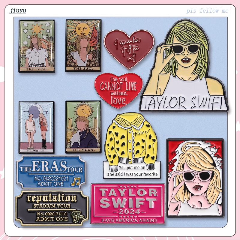 Ts-swift-taylor เข็มกลัด รูปวงร็อค หกทัวร์ สําหรับตกแต่งกระเป๋าเป้สะพายหลัง กระเป๋าเอกสาร เครื่องประดับ ของขวัญ