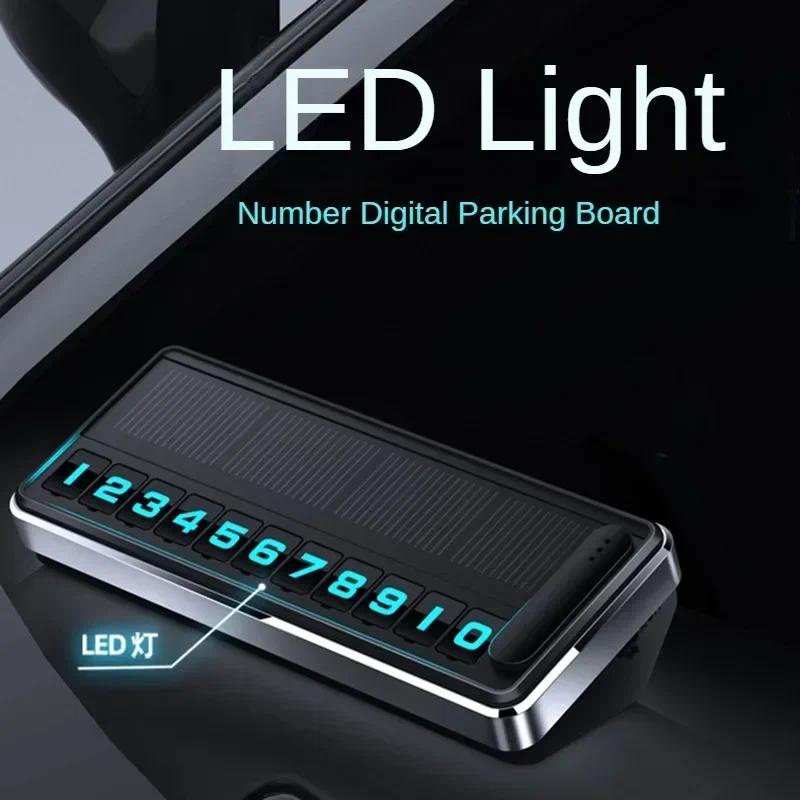 แผ่นป้ายหมายเลขโทรศัพท์ พลังงานแสงอาทิตย์ มีไฟ Led หลายตัว สําหรับจอดรถยนต์ชั่วคราว