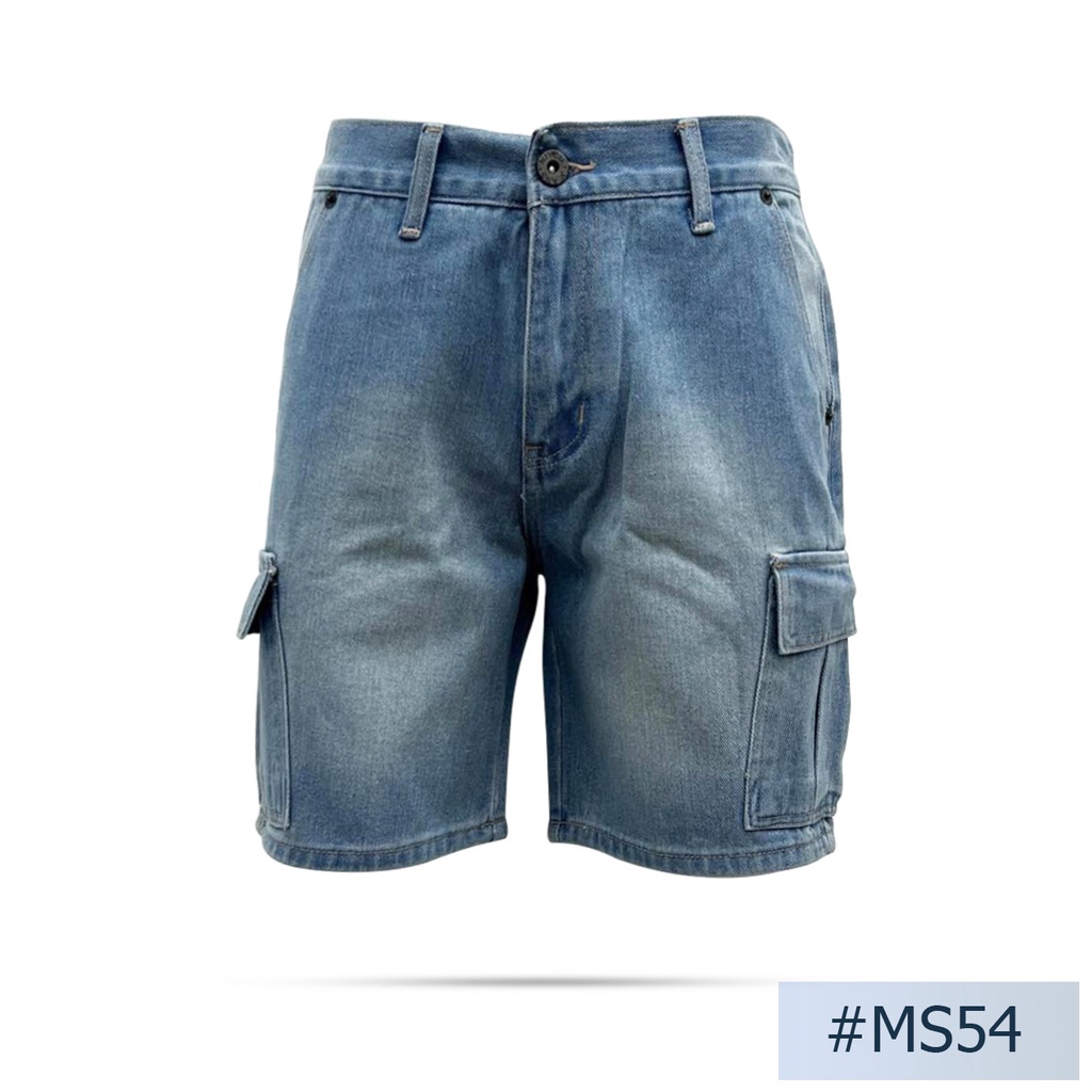 นิยมยีนส์ Niyom jeans รุ่น MS54 กางเกงขา 3 ส่วนผู้ชายทรงคาโก้  สียีนส์เข้ม สียีนส์อ่อน ผ้าไม่ยืด แต่