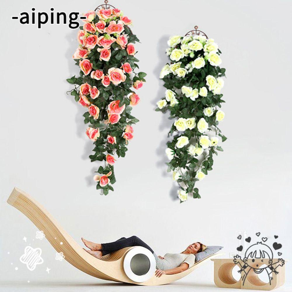 Aiping ดอกไม้ประดิษฐ์ พลาสติก ตกแต่งสวน เถาวัลย์ ตกแต่งบ้าน พวงมาลัย ใบไม้เลื้อย
