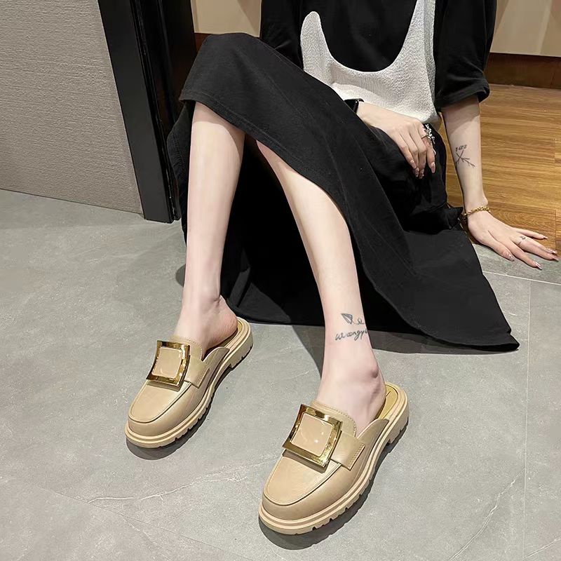 EnJoy  พร้อมส่ง (TO-DM) มาใหม่!! รองเท้าแบบสวม รองเท้าสวมเปิดส้น  วัสดุทำจากยางอย่างดี สุด ดีเทลอะไหล่ทอง เรียบหรู ราคา ถูกที่สุด ดีลบีเคเค แกลเลอรีภาพที่ 6