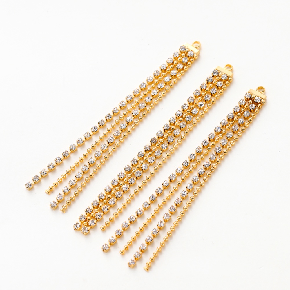 St.kunkka 2 ชิ้น Gold-Plated 18K สี-Preserve ทองแท้สี่ลูกปัดโซ่พู่อุปกรณ์เสริมแฟชั่น