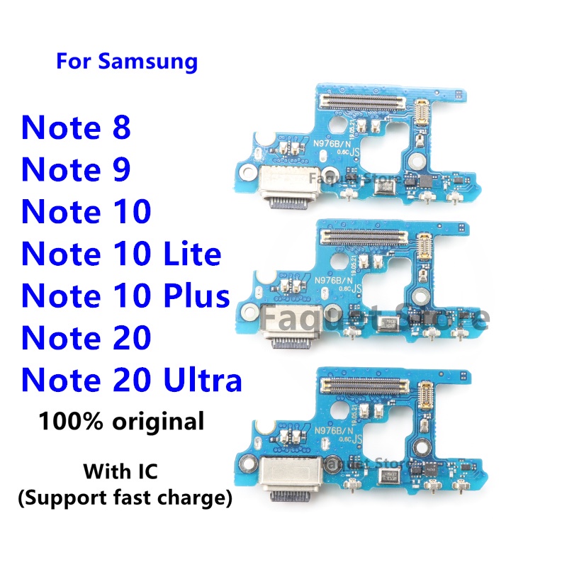 บอร์ดชาร์จ USB พอร์ตเชื่อมต่อสายเคเบิลอ่อน สําหรับ Samsung Galaxy Note 8 9 10 Lite + Plus 20 Ultra