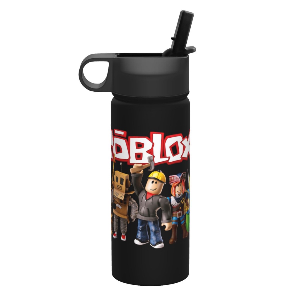 Roblox กระติกน้ําร้อน เย็น สเตนเลส พร้อมหลอดดูด สําหรับเล่นกีฬา
