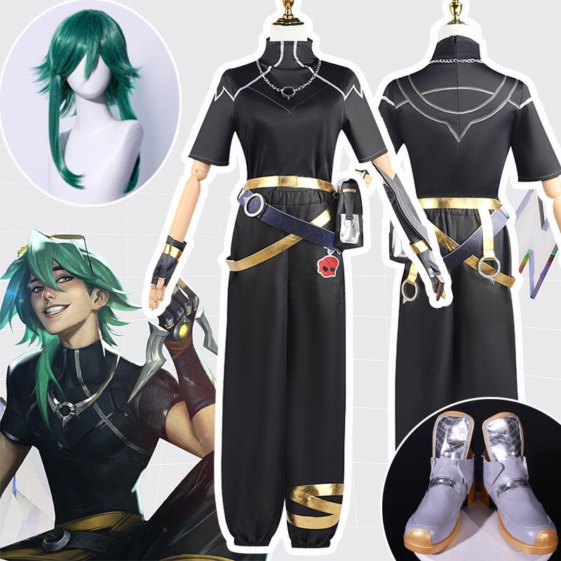LOL League of Legends HEARTSTEEL คอสเพลย์ Ezreal คอสเพลย์เครื่องแต่งกายวิกผมรองเท้าอุปกรณ์เสริมครบชุ