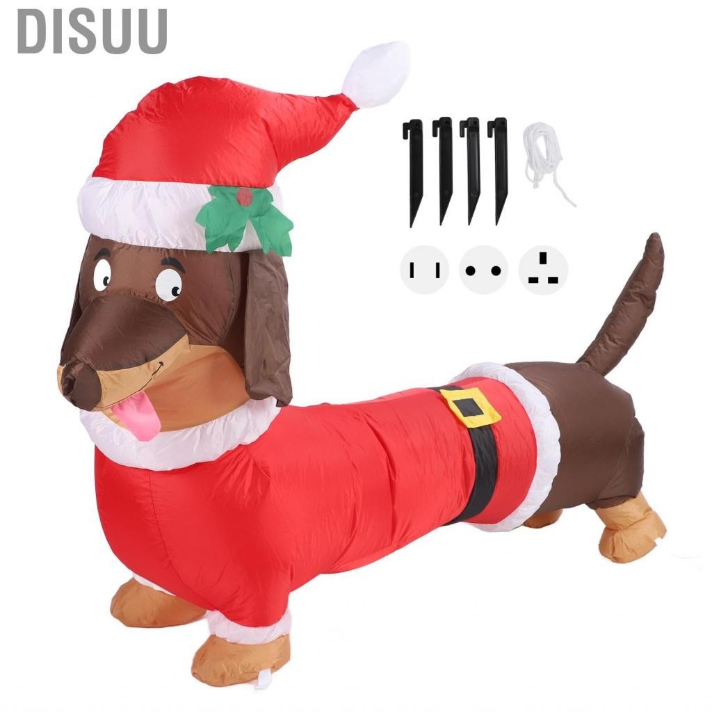 Disuu Inflatable Weiner Dog  Dachshund Polyester Fiber for Yard