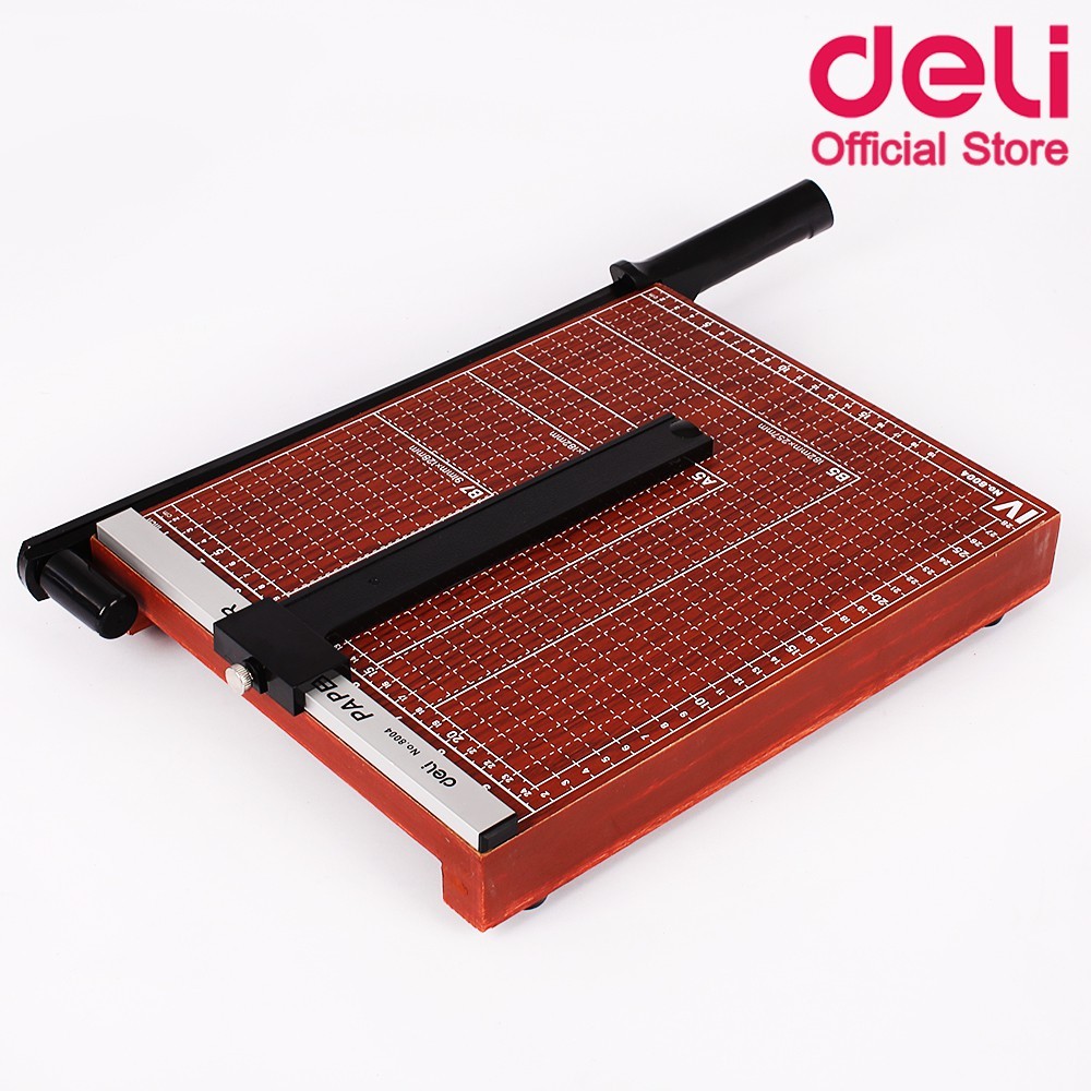 แท่นตัดกระดาษ A4 Deli 8004 โครงไม้ แข็งแรง ตัดเรียบ แม่นยำ เหมาะงานสำนักงาน Paper Cutter