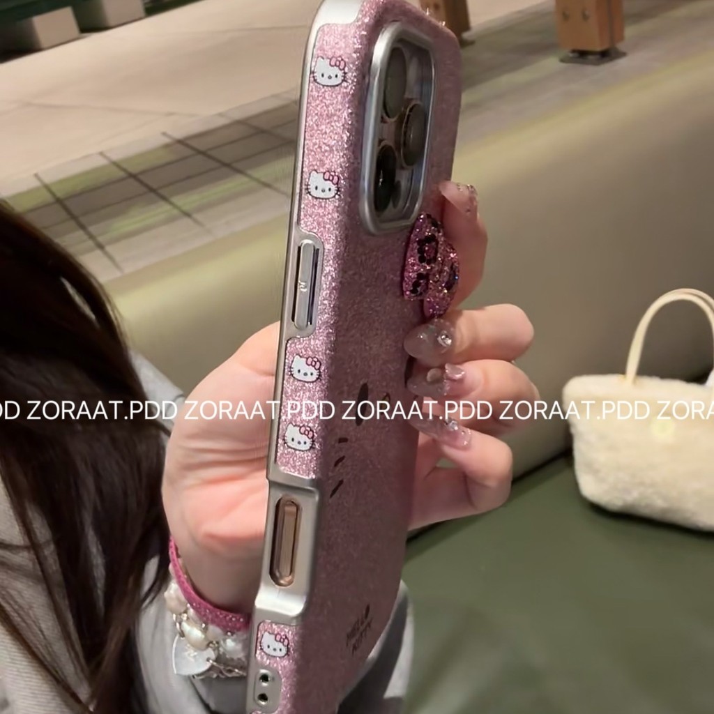 Creative Glitter สามมิติโบว์ KT Cat iPhone16promax เคสโทรศัพท์ Apple 15 สไตล์ใหม่ 14 รวมทุกอย่าง 13 ราคา ถูกที่สุด ดีลบีเคเค แกลเลอรีภาพที่ 8