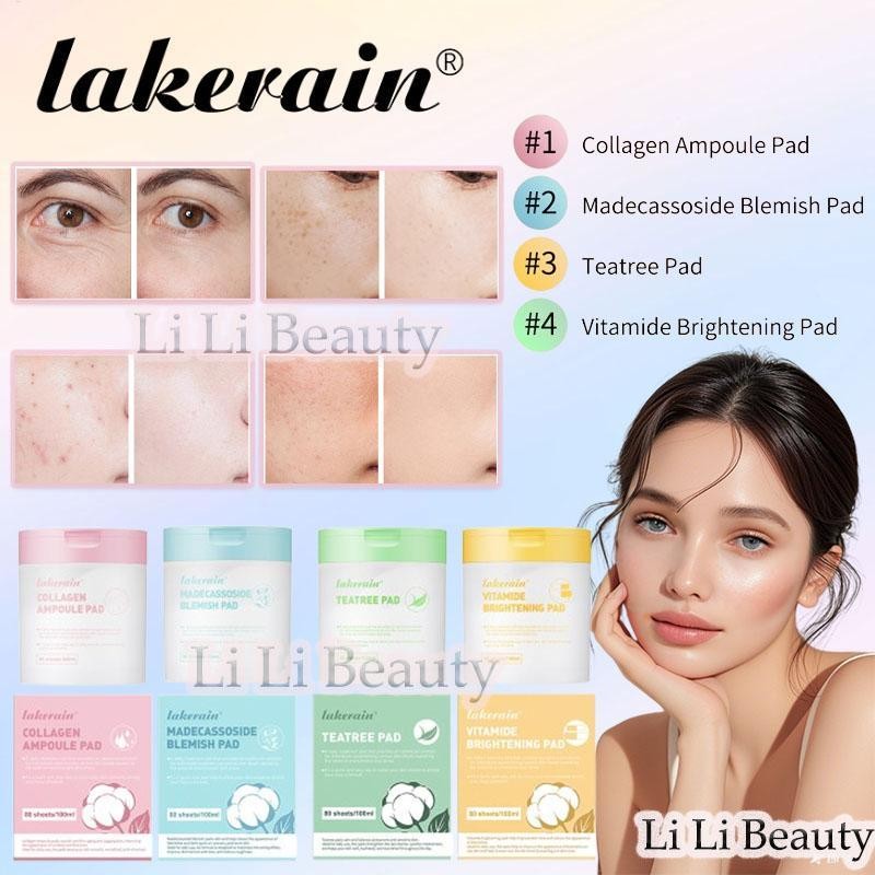 Lakerain Toner Pads สําหรับ Face Teatree Trouble Toner Pad,Madecassoside Blemish ,Vitamide Brightening Pad,Soothing Cotton Pads pmuisth