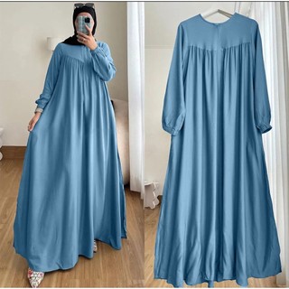 GAMIS PREMIUM BAJU WAIS WANITA POLOS TERBARU GAMIS BUSUI CRINKLE AIRFLOWNITA MODEL BARU GAMIS WANITA