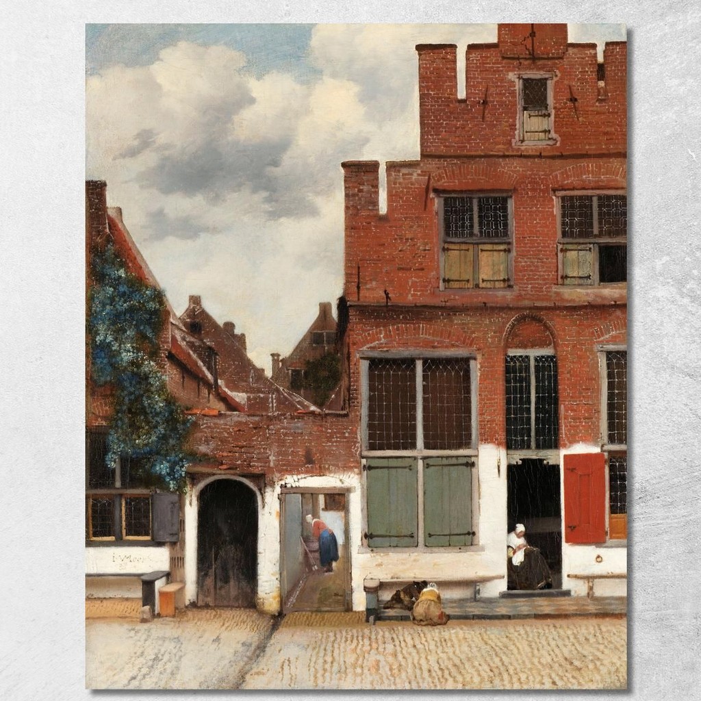 The Little Street Jan Vermeer, jvr25 ภาพพิมพ์บนผ้าใบแคนวาส